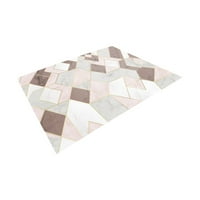 Jeashchat Минималистичен килим за спалня за спалня в дневна, 2.6x5. ft Модерен абстрактен геометричен голям килим за офис общежитие декор за дома, мек удобен, неплъзгаща подложка