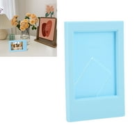 Фото рамка, стойка за фото рамка за многократна употреба ABS PP Компактен правоъгълник за 3 инчови снимки небесно синьо