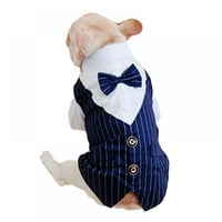 Джентълменска кучешка риза кученце домашен любимец малки кучешки дрехи, домашна сватбена риза Официално смокинг с папийонка, за малки и средни кучета