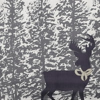 Просто Дейзи лилаво-сив цвят северни елени през гората зимни меки завъртени Полиестер декоративна възглавница хвърлят, 14 20