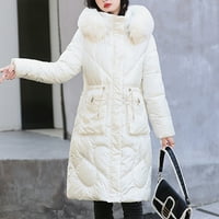 Дълго ватирано яке за женско яке с качулка без ръкави памучно палто памучно подплатено яке леко топло сгъстяващо зимно палто