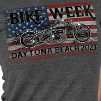 Гореща кожи EDL жени Daytona Bike Week Bling Bike Grey тениска голяма тениска
