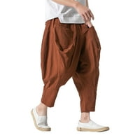 Мъжки тънък прав памук девет четвърт панталони летни ежедневни панталони Мъжки дишащи панталони