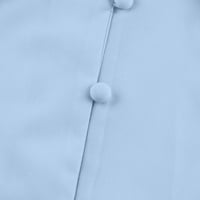 Женски бутон за твърда риза, украсен с дълъг ръкав кръгла врата на вратата