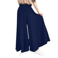 Eczipvz дамски суитчъни за жени с висока талия на талията панталони ежедневни широки крака панталони с панталони с джобни синьо, xl