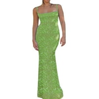 Дамски Флорални печатни Спагети каишка Макси рокля И2К ниско изрязан гръб дълга лятна рокля