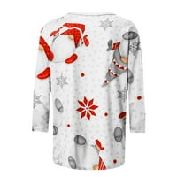 летни спестявания дрехи за дамски зимни блузи, дамски модни печатни хлабав тениска ръкави блуза кръг врата ежедневни върхове