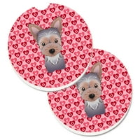 Carolines Treasures BB5302Carc Yorkie Puppy Set of Cup Holder Car Coasters, големи, многоцветни