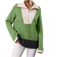Време и Tru Women Fashion Stand-Up Collar с дълъг ръкав Цветът на цип Цветът на пуловера с пуловерни тепс, пуловери за дамски пуловери, женски пуловери Прозрачен премиер, пуловери за разрешение за
