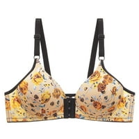 Push Up Floral Print Bra for Women Bras None Underwire Brassiere Front Closure Dishing Push Up Bralett A_ B