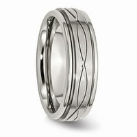 Неръждаема стомана Полирана четка с кръстовища Design Design Ridged Edge Band, налична в множество размери