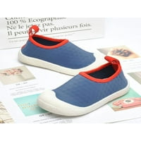 Woodbling Children Sneakers Slip на ежедневни обувки Неплъзгащи се апартаменти Училище за ходене обувки Дишащ комфорт Анти скупново синьо 8c