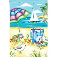 Вечнозелен апликационен градински флаг - плажен чадър