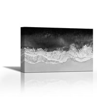 Вълни в черно и бяло-съвременно изящно изкуство Джикле върху платно галерия обвивка-стена дéкор - Арт живопис-готов за окачване