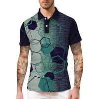 Мъжки поло ризи Лятна модна ежедневна печатна бутона Turndown Collar Tops Multi-Color L, XL, XXL, XXXL, XXXXL, XXXXXL