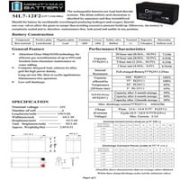 12V 7AH F заместваща батерия за HR1234W домашна аларма - опаковка