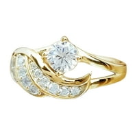 Gofj Fashion Angel Wing Rhinestone Decor Wedding Band Ring Jewelry Gift for Women