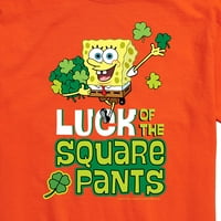 Spongebob Squarepants - късмет на квадратните панталони - Графична тениска с къси ръкави за мъже