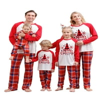 MA & BABY родител-дете Коледа съвпадение на пижами Комплекти букви дърво Печат с дълъг ръкав тий и долни салони
