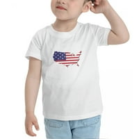Тениски на флаг на карта на САЩ за момчета за момчета момичета
