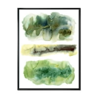 Дизайнарт' златисто зелено абстрактни облаци ИИИ ' модерна рамка платно стена арт принт