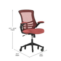 Ергономичен офис стол с обръщащи се ръце и прозрачни ролкови колела