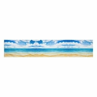 Акварелни морски пейзажи Сини тропически плажна маса бегач декор за дома за декорация на банкет за сватба