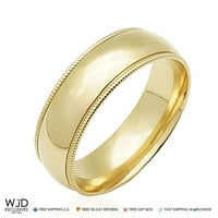 14k жълто злато Milgrain сватбен пръстен
