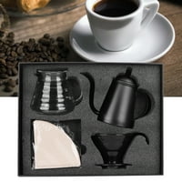 Саксия за кафе, ръчно варене на кафе комплект за домакинство от неръждаема стомана Филтър за кафе -производител с чанта черно