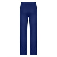 Мъжки небрежни панталони на открито в многоцветен бутон надолу модерни панталони на открито синьо