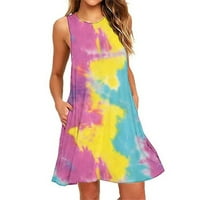 Женски рокля просвета летни рокли за жени плаж флорален тениска слънчева джоба ежедневни джобове бохо танкова рокля многоцветна xl