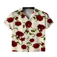 Ниуер мъжка блуза Ревера врата върхове къс ръкав летни ризи ежедневни тениска бутон нагоре чай стил