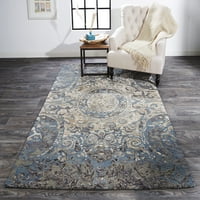 Амрели затруднен текстуриран вълнен килим, метално син дим, 8 фута-6 инча 11 фута-6 инча