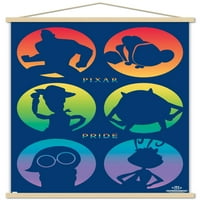 Disney Pixar - Плакат за стена на гордостта на характера с магнитна рамка, 22.375 34