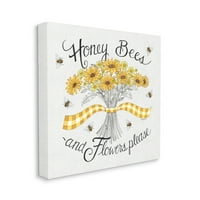 Ступел индустрии медоносни пчели цветя моля фраза Реколта жълти маргаритки, 36, дизайн от Деб щам