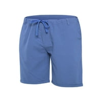 Imcute мъжки къси панталони, твърди цветове с висока талия с къси панталони спортно облекло с джобове за теглене