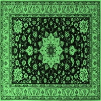 Ahgly Company Indoor Rectangle Persian Emerald Green Traditional Area Cugs, 5 '8'