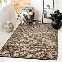 Кейп Код Кингсли сплетен геометричен килим, 2 '3', черен естествен