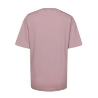 Лилджуй Дамски Ризи Ежедневни Блуза Отпечатани С Къс Ръкав Около Врата Пуловер Върхове