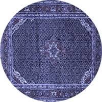 Ahgly Company Indoor Round Persian Blue Traditional Area Rugs, 8 'Round