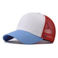 Женски шапки за слънце шапки за жени за жени модерни класически мрежести капачки с блокиране на цвят и дишаща бейзболна шапка синьо с един размер
