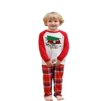 Franhais Christmas пижама за семейство Дърво дърво с кола за печат + плотове за карирани панталони комплекти за спални дрехи
