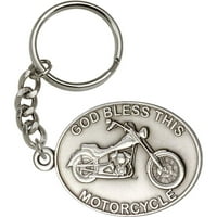 Антично сребро Бог да благослови този мотоциклет ключодържател