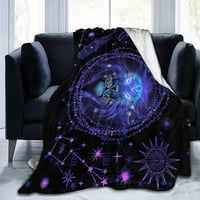 Лео хвърляне на одеяло фланелен съзвездия одеяло топло и мек хороскоп астрология хвърляне на одеяла съзвездие Тема за дома декор