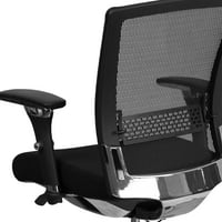Флаш мебели Херкулес серия интензивно използване ЛБ. Класиран Черно Окото Мултифункционален Ергономичен офис стол с плъзгач на седалката