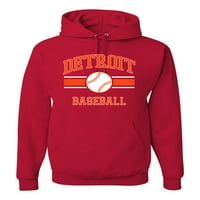Wild Bobby City of Detroit Baseball Fantasy Fan Sports Unise Hoodie Sweatshirt, Red, X-Large