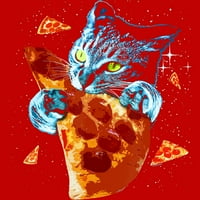 Pizza Cat in Space Boys Navy Blue Graphic Tee - Дизайн от хора l