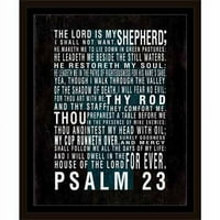 Бог е моят пастир отчаян гръндж колаж Религиозна Типография черно-бяла, рамка платно изкуство от Пайд Пайпър Криейтив