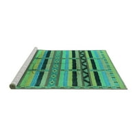 Ahgly Company Machine Pashable Indoor Square Solid Turquoise Blue Modern Area Cugs, 6 'квадрат
