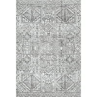Nuloom Kaitlyn текстурирана племенна мотив килим, 5 '8', сиво